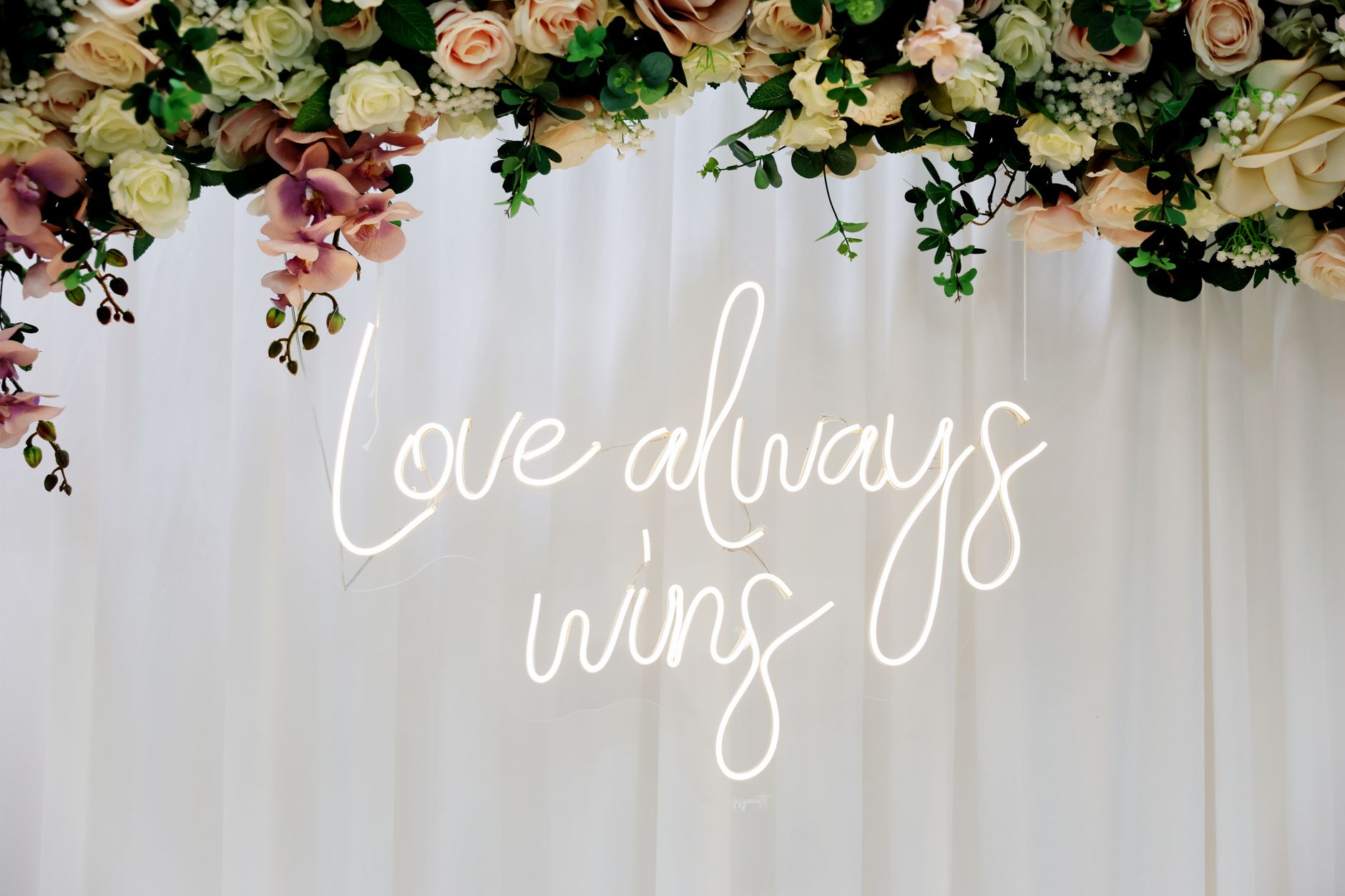 Wedding & Events Neon Signs displayed in a real-world setting
