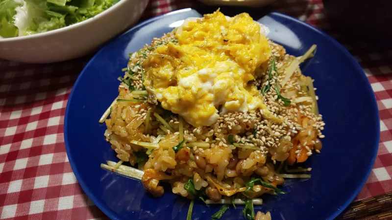 【今日のぬぬめし】納豆キムチチャーハン