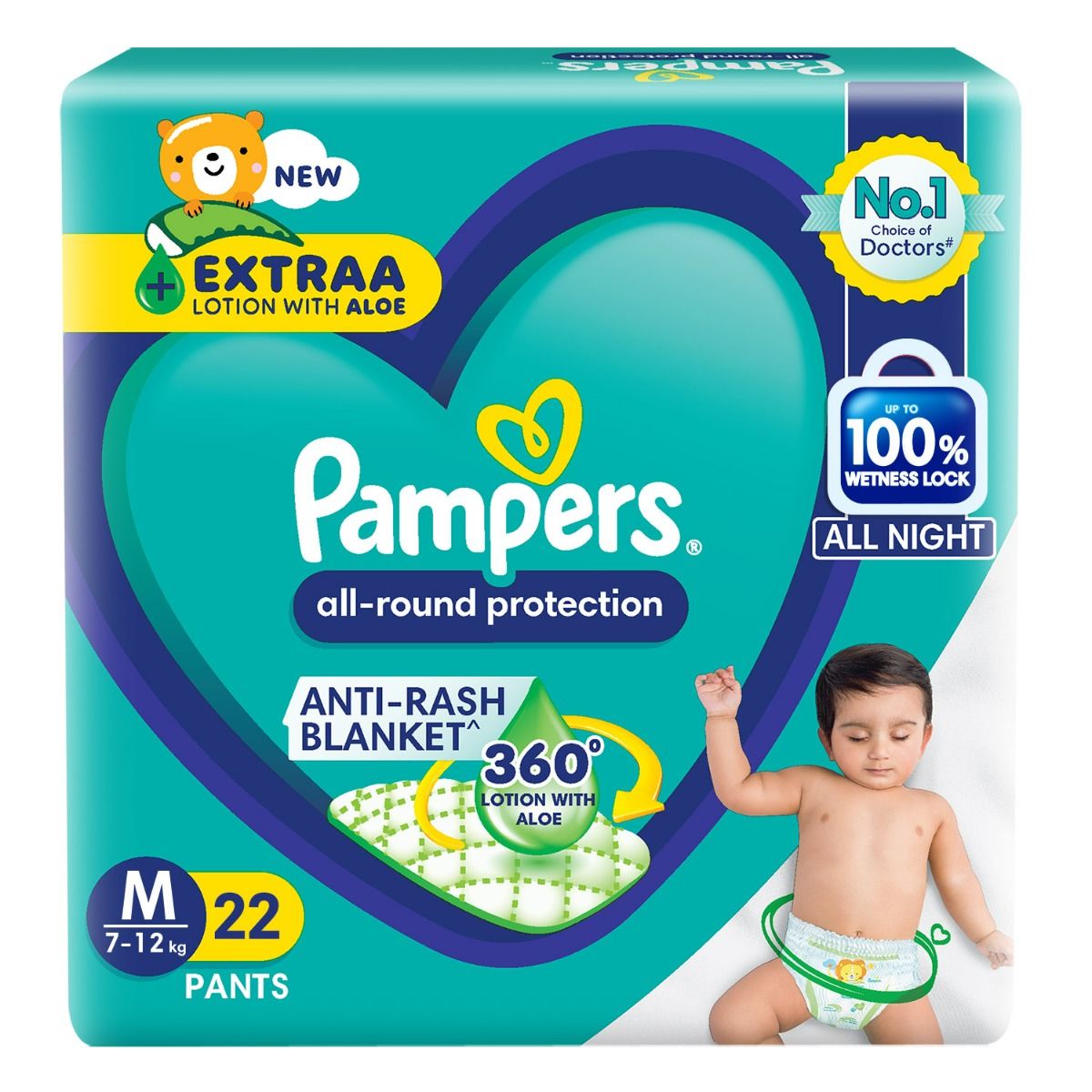 Pampers All-Round Protection Diaper Pants Medium, 22 Count