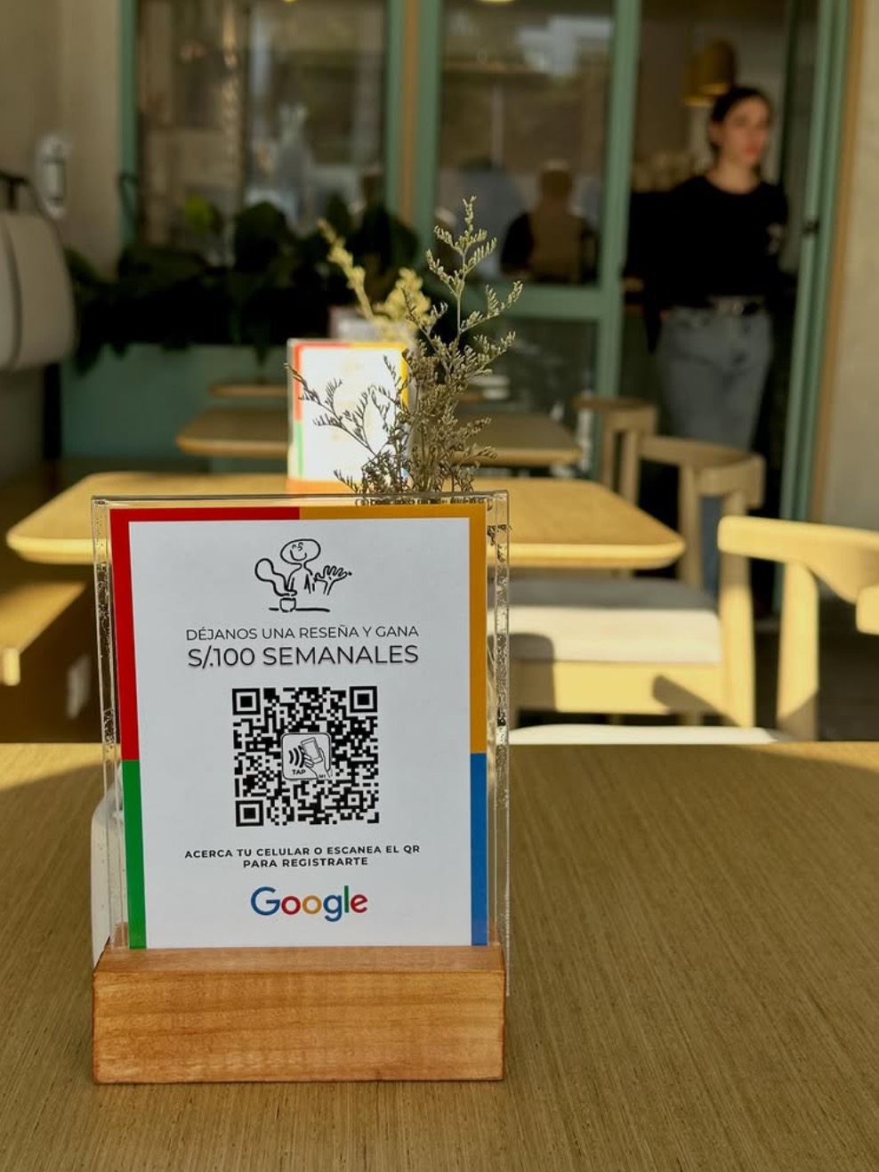 Forkast QR code touchpoint displayed in a restaurant