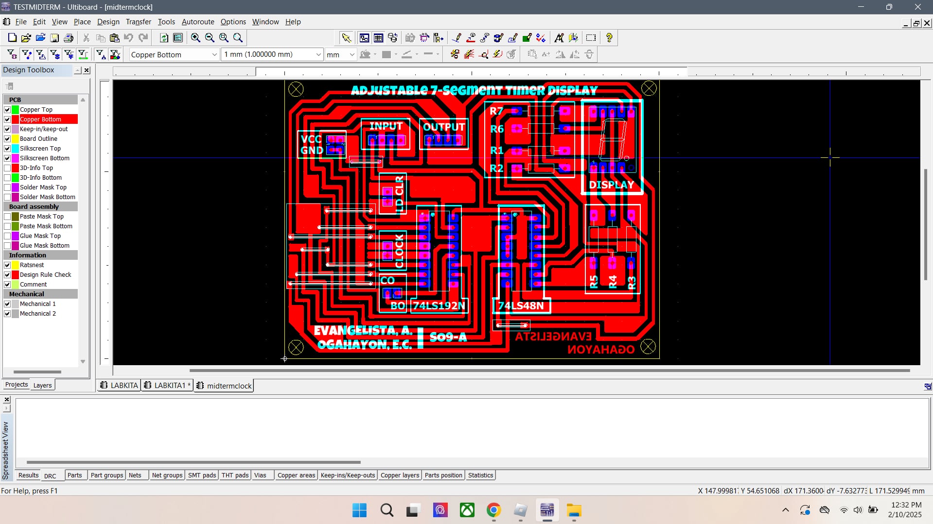 7-segment digital timer PCB
