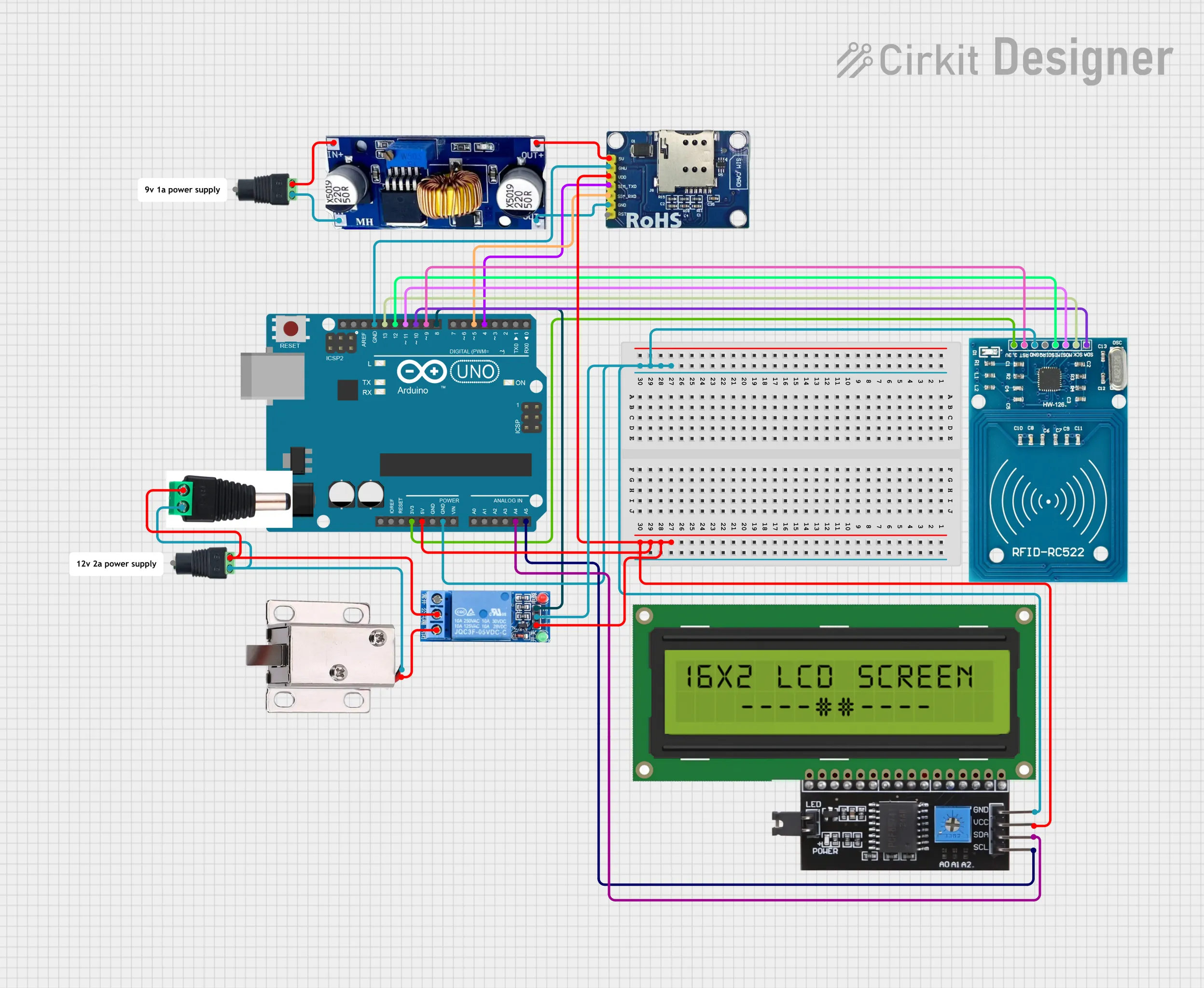RFID Detection System with Solenoid and LCD Display