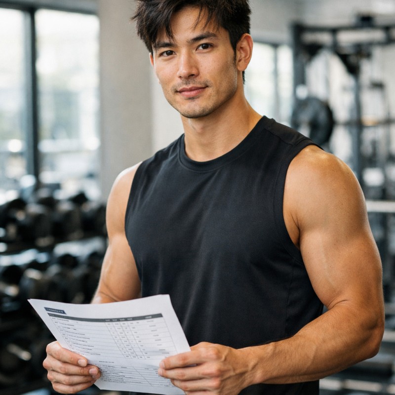 Athlete working out in the gym