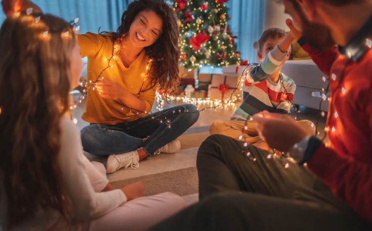 Dove andare a Natale, Una famiglia celebrano per il Natale
