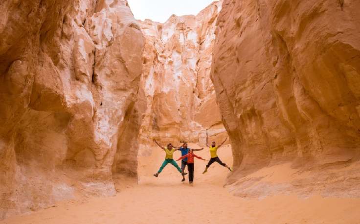 Canyon colorato, alcuni ragazzi al Cayon