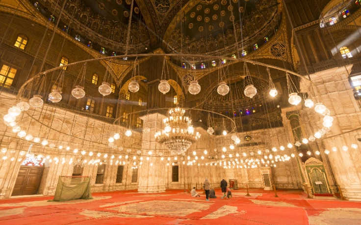 Lampade all'interno della Moschea Muhammad Ali