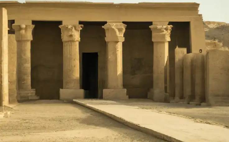 una parte del tempio di osiride , tempio di osiride
