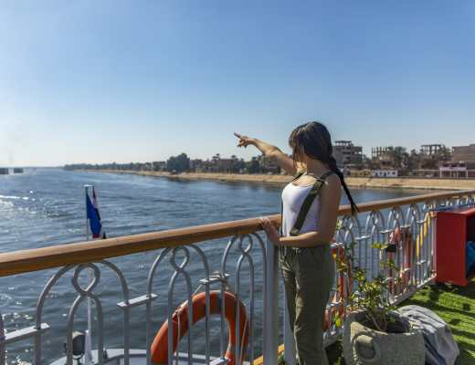 female tourist on a nile cruise, 10 Days Luxury Egypt Tour