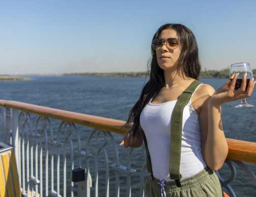 a female tourist in a Nile cruise, Gems of Egypt and Nile Tour