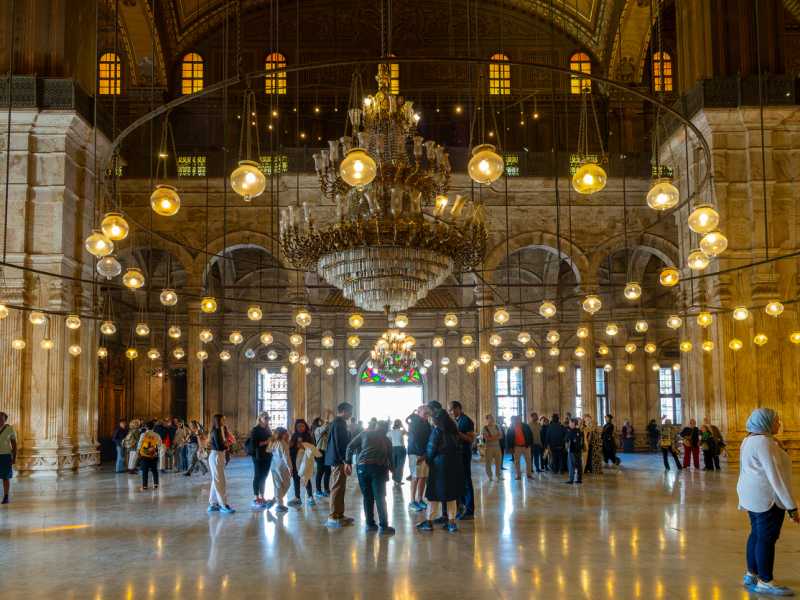 La mezquita de Muhammad Ali (o mezquita de Alabastro) en la ciudadela de El Cairo, Egipto