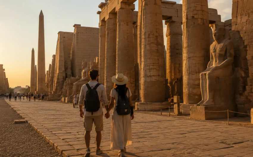una coppia in visita in egitto,  egitto in 10 giorni