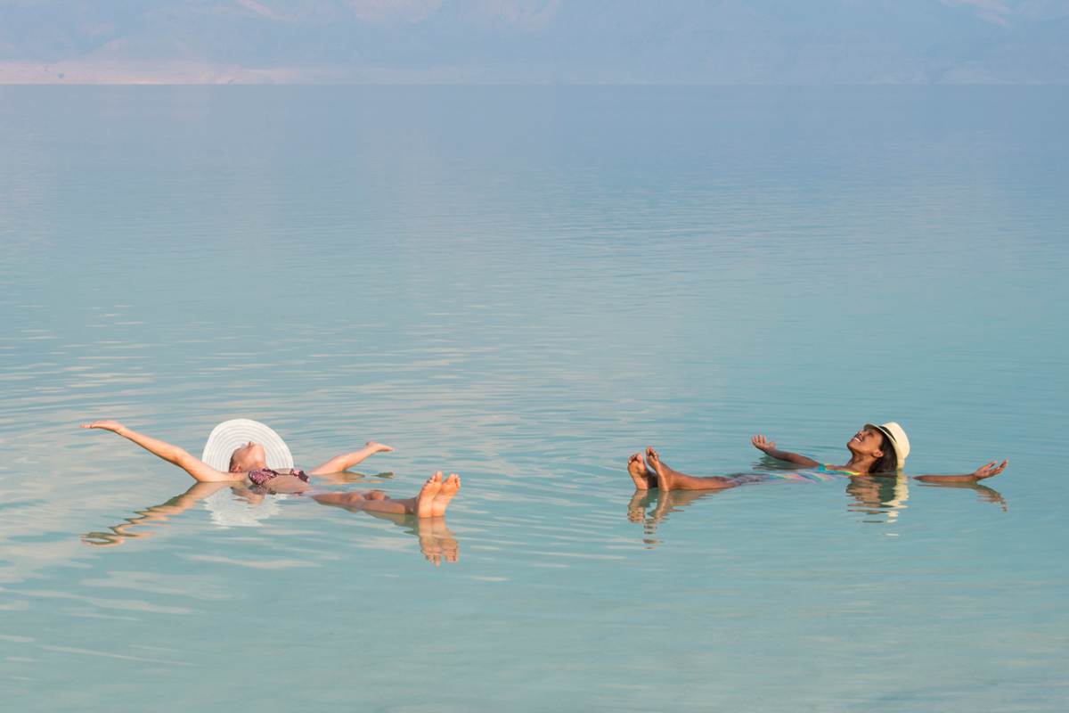 floating in the dead sea