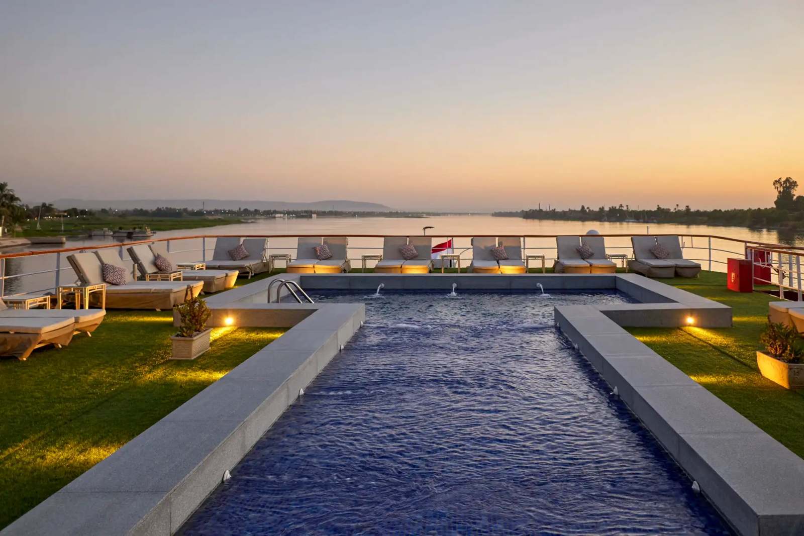 A pool on a cruise ship, 10 Days Egypt Tour — Cairo, Nile Cruise, Hurghada & Alexandria