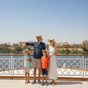 a family on a nile cruise wearing sun glasses, Trip to Egypt