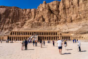 a group of tourists in front of Hatshepsut temple,Cairo and Nile Cruise Package: 9 Days from the Pyramids to the Valley of the Kings