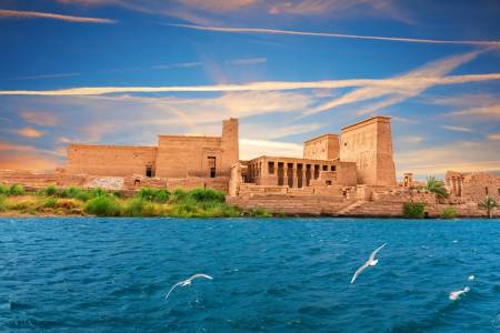 philae temple by the nile river, Egypt Budget Tour