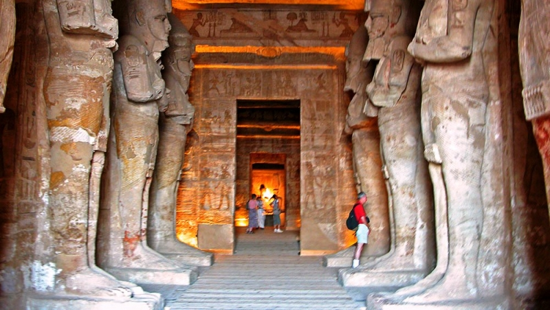 All'interno del Tempio di Abu Simbel