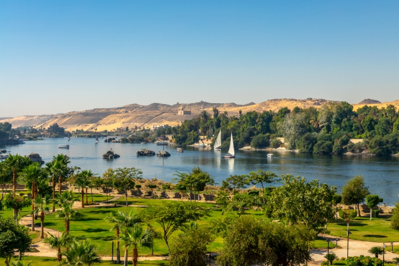 view of the Nile with Felucca, Nile Valley