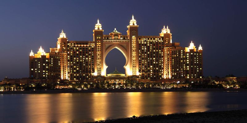 Hotel atlantis dubai di notte , Albergo Atlantis Dubai 