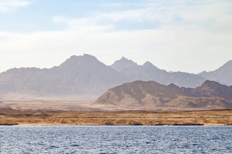 The Red sea by the mountains in Dahab, Dahab