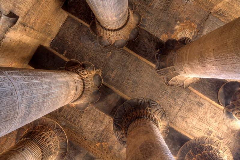 Columns in Khnum Temple, Temple of Esna