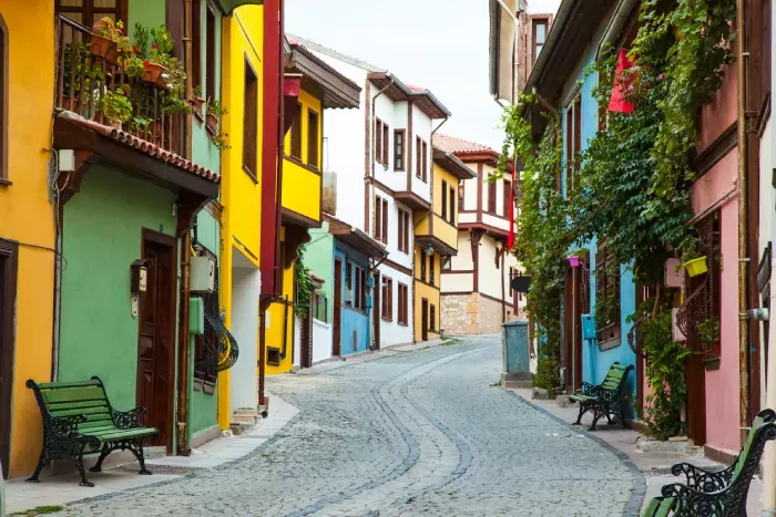 Colorful old houses, Odunpazari, Eskisehir