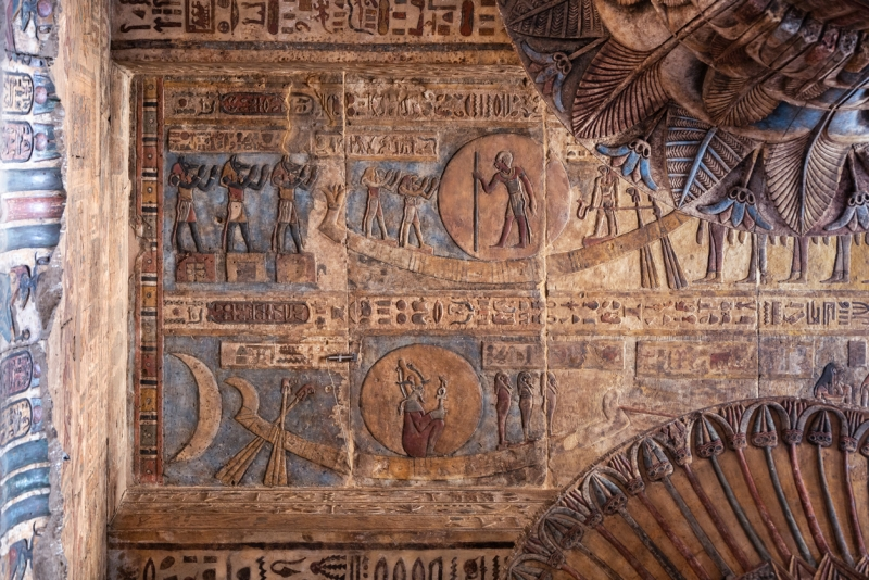 astronomical ceiling after revolution at the temple of Khnum in Esna, Temple of Esna