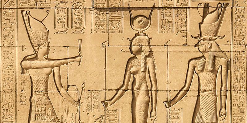 Cleopatra and Caesarean, Temple of Hathor, Dendera, Queen Cleopatra