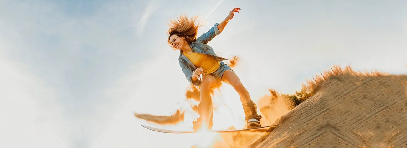 Sandboarding in Desert Safari Dubai