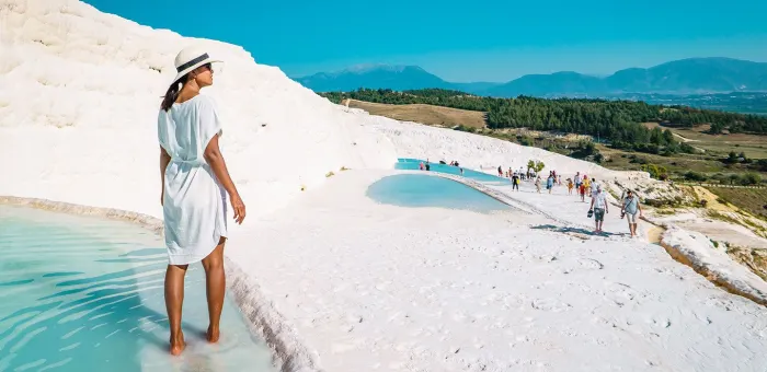A girl in Pamukkale, Turkey. 