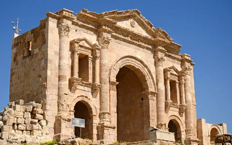 The arch of Hadrian in the ancient Roman city Jerash (Jordan)