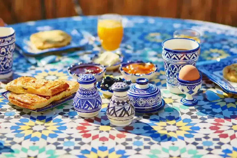 Delicious breakfast in Moroccan style