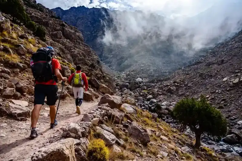 Hiking the mountain Toubkal