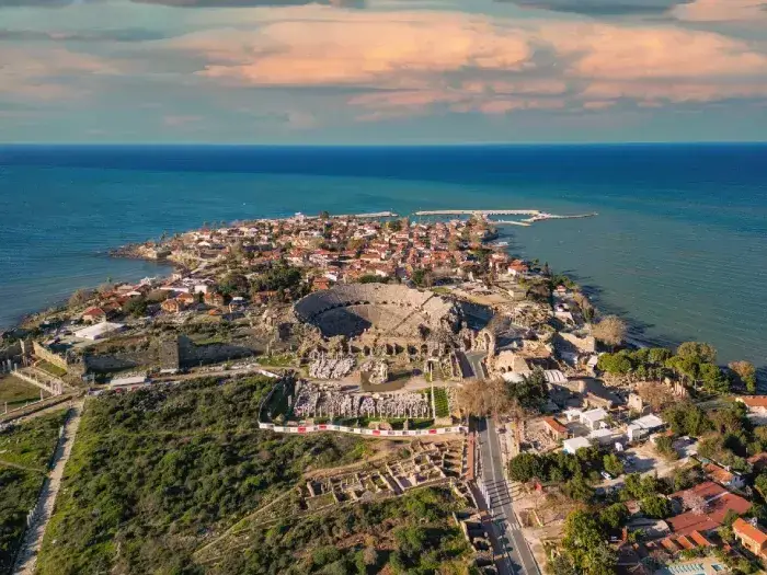 Aerial view of Side in Antalya