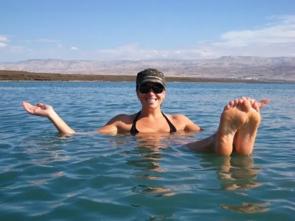 Floating in the Dead Sea Salty Water Floating in the Dead Sea Salty Water