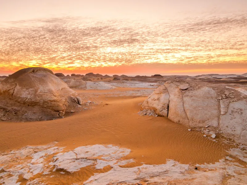 sun rise in the white desert near Bahariya Oasis,  Bahariya Oasis Egypt