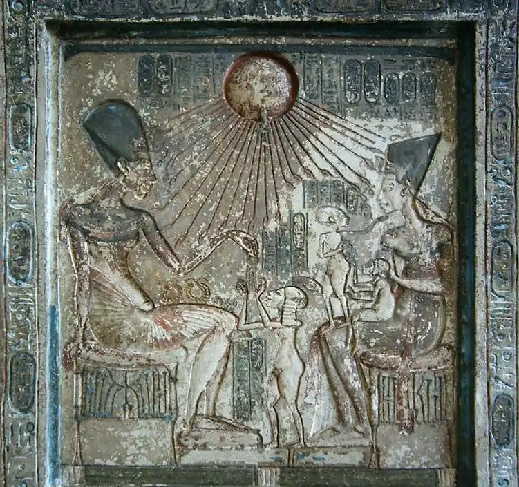 Colossal Statue of King Akhenaten and Family in The Egyptian Museum Colossal Statue of King Akhenaten and Family in The Egyptian Museum
