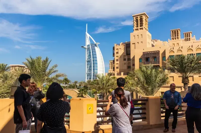 people enjoying looking at Burj Al Arab
