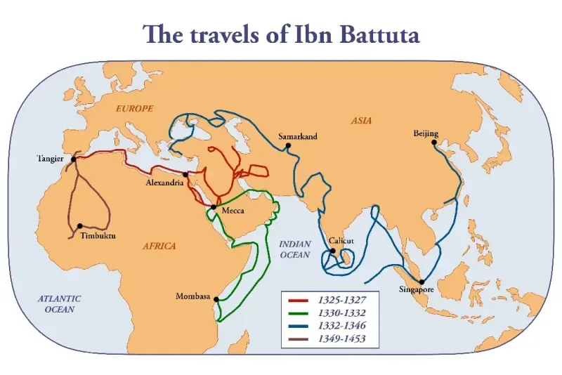 Illustrazione dei viaggi di Ibn Battuta