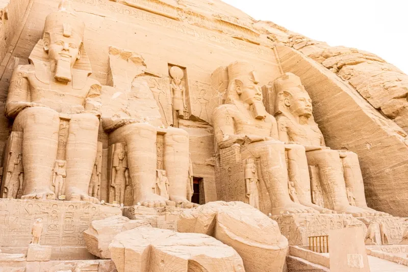 Entrance of temple of Abu Simbel, Middle Kingdom of Egypt