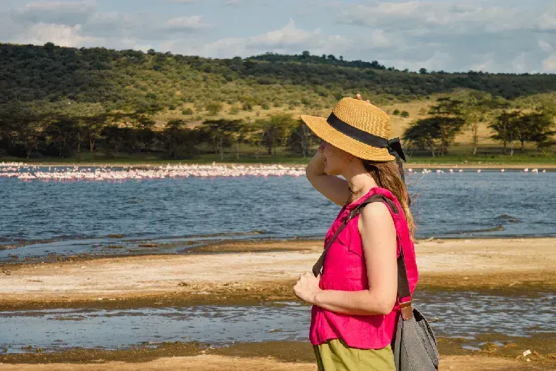 Tourist in Lake Nakuru