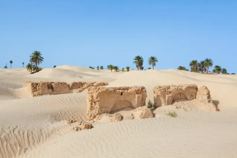 Ruins of Zaafrane a village swallowed up by the sands