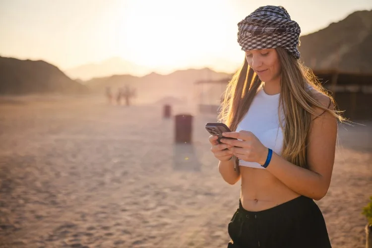 A Tourist in Egypt using Mobile
