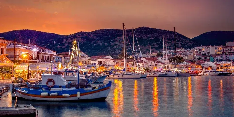 La isla de Samos, en el mar Egeo, Grecia.
