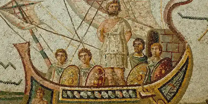 Mosaico de Alejandro Magno y su ejército.