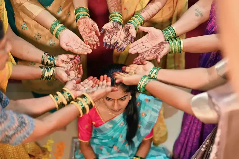 Henna Painting in India for the Bride