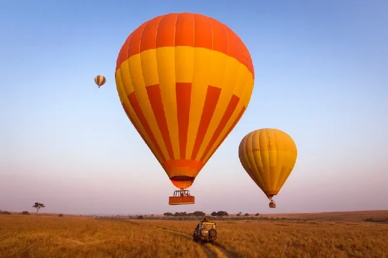 Hot air balloons over Masai Mara National Reserve