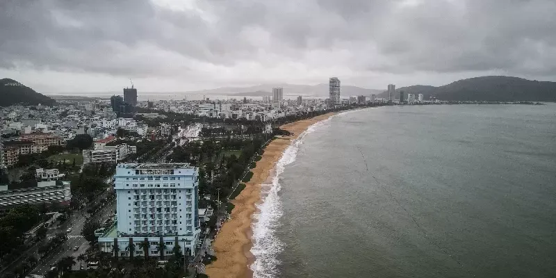 Vista aérea de Quy Nhơn en Vietnam.
