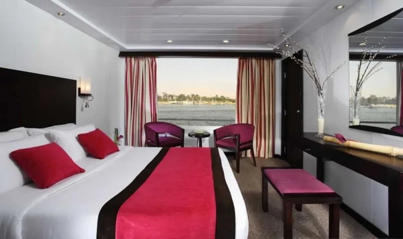 Movenpick Royal Lily King Size Bed Cabin | Egypt Nile Cruise Movenpick Royal Lily King Size Bed Cabin | Egypt Nile Cruise