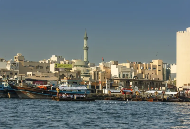 Boats on the Bay Creek in Dubai